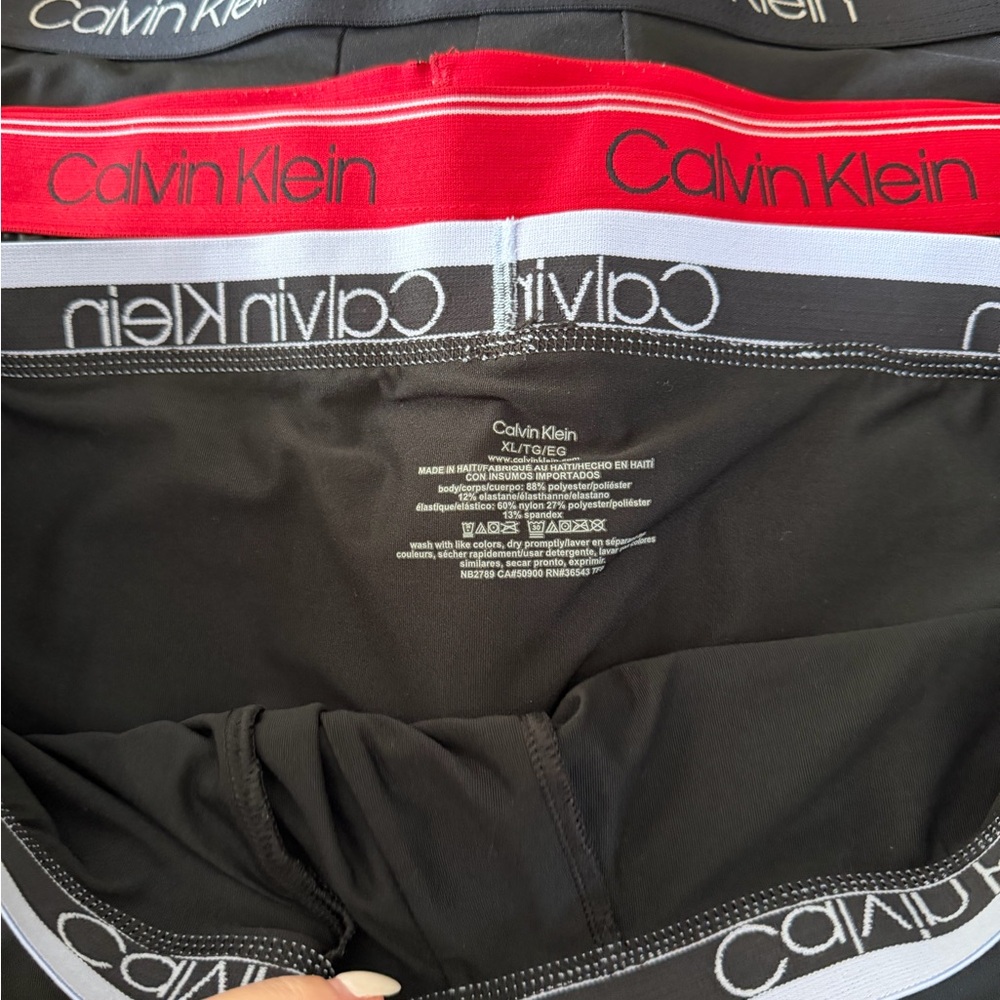 Calvin Klein Men's Boxer Briefs - Black, Teal, Navy, Red Waistband set of 10 - Picture 5 of 15